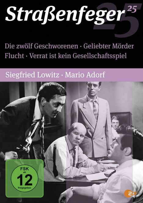 Straßenfeger Vol.25: Die zwölf Geschworenen / Geliebter Mörder / Flucht / Verrat ist kein Gesellschaftsspiel, 4 DVDs