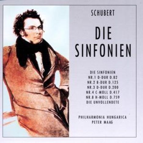 Franz Schubert (1797-1828): Symphonien Nr.1-4,8, 2 CDs