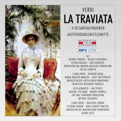 Giuseppe Verdi (1813-1901): La Traviata (4 Gesamtaufnahmen im MP 3-Format), 2 MP3-CDs