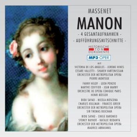 Jules Massenet (1842-1912): Manon (4 Gesamtaufnahmen im MP3-Format), 2 MP3-CDs