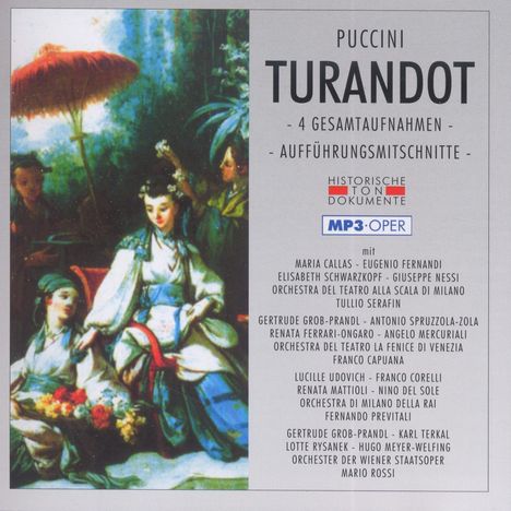 Giacomo Puccini (1858-1924): Turandot (4 Gesamtaufnahmen im MP3-Format), 2 MP3-CDs