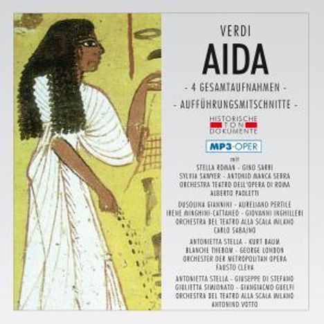 Giuseppe Verdi (1813-1901): Aida (4 Gesamtaufnahmen im MP3-Format), 2 MP3-CDs