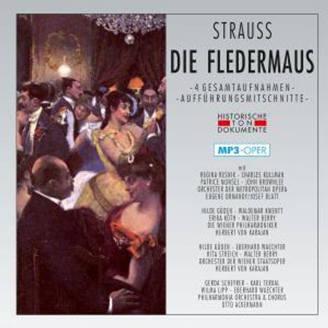 Johann Strauss II (1825-1899): Die Fledermaus (4 Gesamtaufnahmen im MP3-Format), 2 MP3-CDs