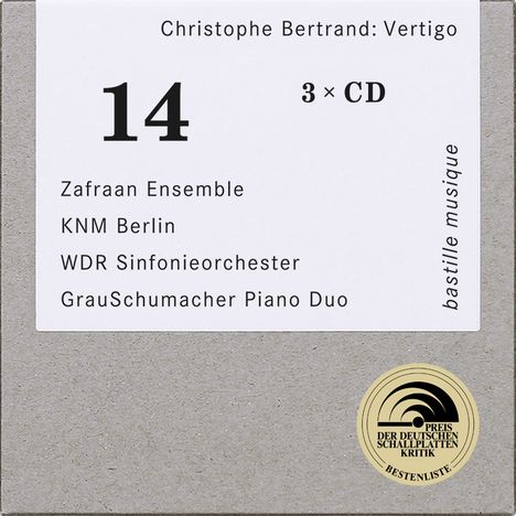 Christophe Bertrand (1981-2010): Sämtliche Instrumentalwerke "Vertigo", 3 CDs