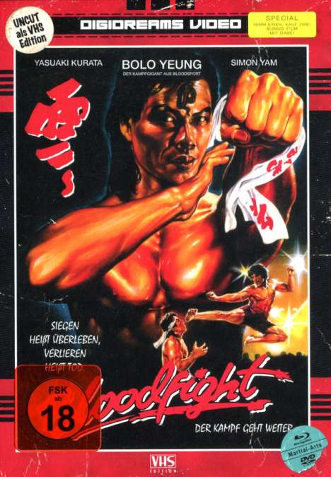 Bloodfight (VHS-Edition) (Blu-ray &amp; DVD im Mediabook), 1 Blu-ray Disc und 1 DVD