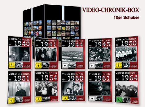 Video Chronik 1940-1964 (inkl. Schuber), 10 DVDs