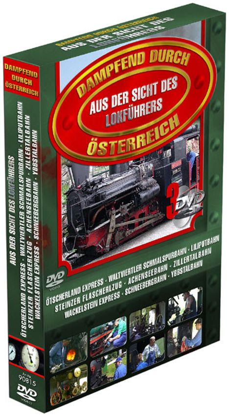 Eisenbahn: Dampfend durch Österreich (3-DVD Box), 3 DVDs