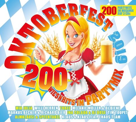 Oktoberfest 2019: 200 Wiesnhits im Partymix, CD