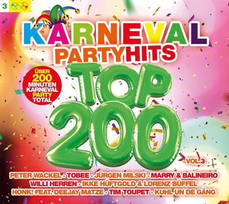 Karneval Party Hits Top 200 Vol.3, 3 CDs