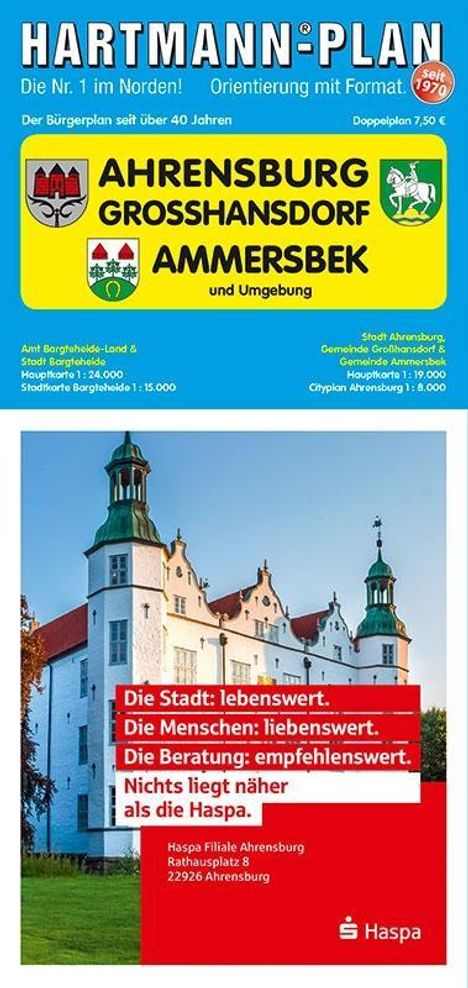 HARTMANN-PLAN Ahrensburg, Großhansdorf &amp; Ammersbek, 1:19.000, Karten