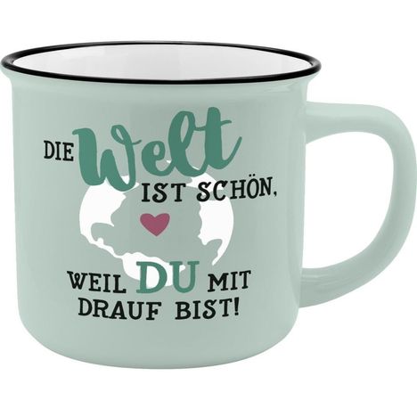 Gruss und Co 45775 Kaffee-Becher Welt, New Bone China Porzellan, 35 cl, Diverse