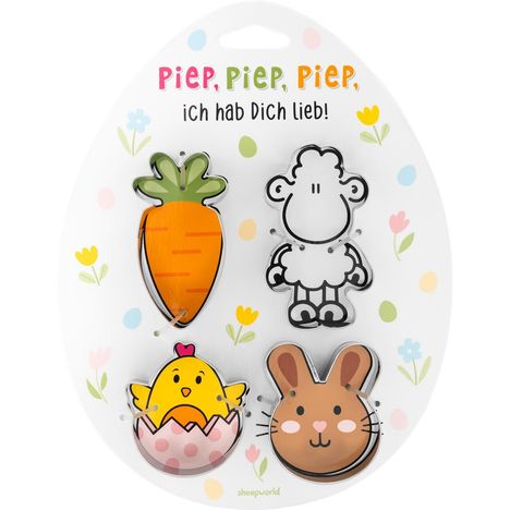 Ausstecher-Set Motiv 'Piep, piep, piep, ich hab Dich lieb!', Diverse