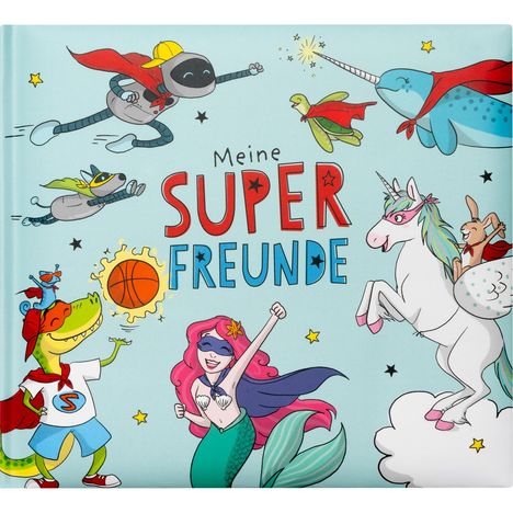 Freundebuch Motiv Blau 'Meine Super Freunde', Diverse