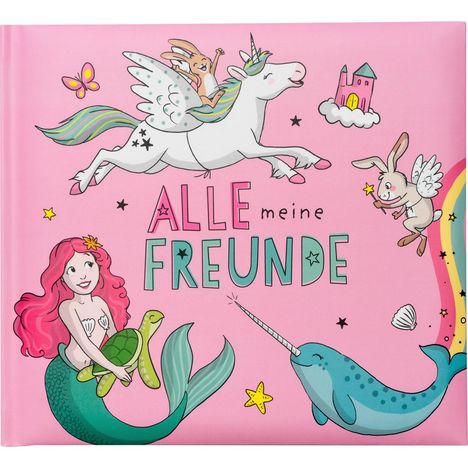 Freundebuch Motiv Pink 'Alle meine Freunde', Diverse