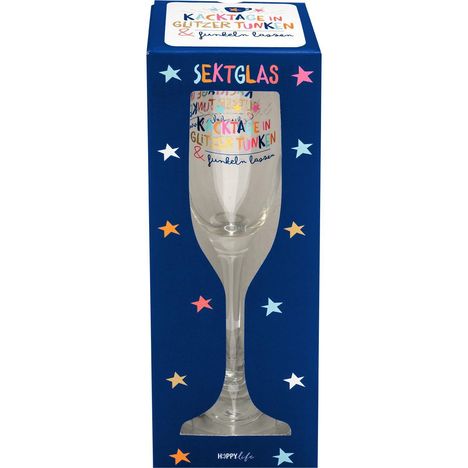 Sektglas "Kacktage in Glitzer tunken & funkeln lassen", Diverse