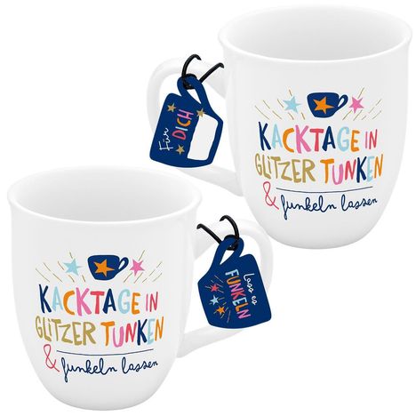 Espressotasse "Kacktage in Glitzer tunken & funkeln lassen", Diverse