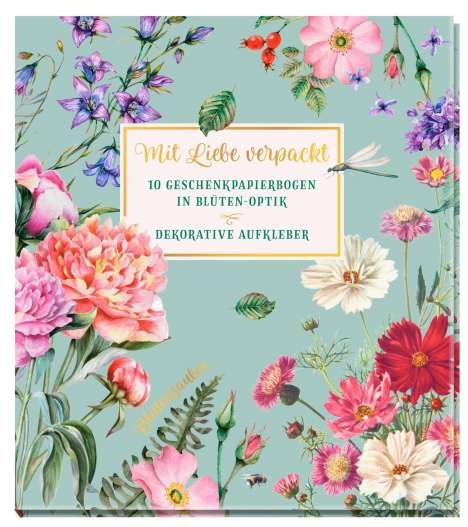 Mit Liebe verpackt - 10 Geschenkpapierbogen in Blüten-Optik, Buch