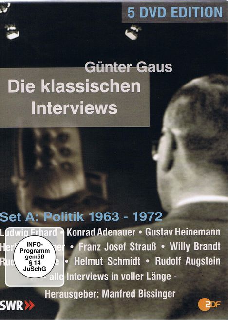 Günter Gaus: Die klassischen Interviews 1, 5 DVDs