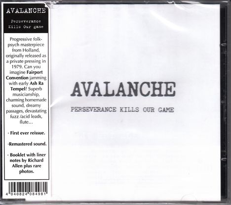 Avalanche: Perseverance Kills Our Game, CD