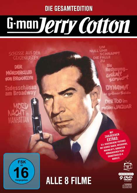 Jerry Cotton - Die Gesamtedition (8 Filme), 8 DVDs