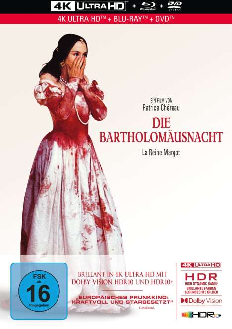 Die Bartholomäusnacht (Ultra HD Blu-ray, Blu-ray &amp; DVD im Mediabook), 1 Ultra HD Blu-ray, 1 Blu-ray Disc und 1 DVD