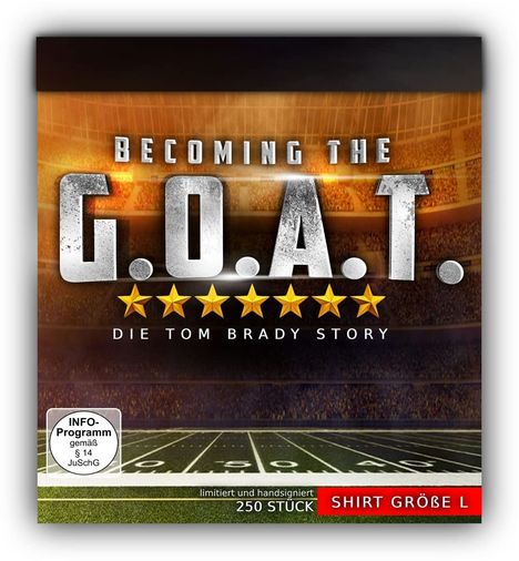 Die Tom Brady Story - Becoming the G.O.A.T. (Blu-ray &amp; DVD inkl. T-Shirt Gr. L), 1 Blu-ray Disc und 1 DVD
