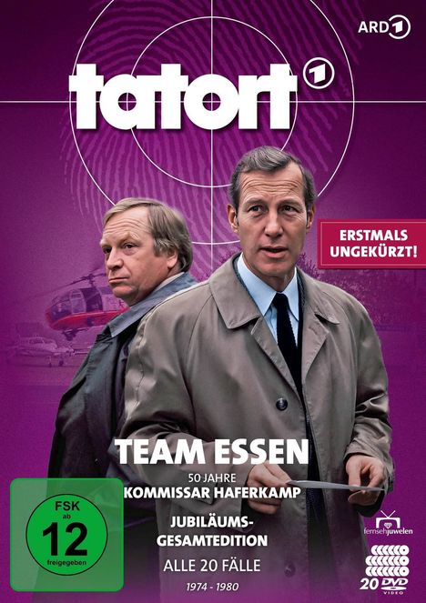 Tatort Team Essen - 50 Jahre Kommissar Haferkamp (Jubiläums-Gesamtedition), 20 DVDs