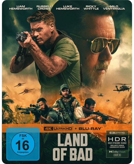 Land of Bad (Ultra HD Blu-ray &amp; Blu-ray im Steelbook), 1 Ultra HD Blu-ray und 1 Blu-ray Disc