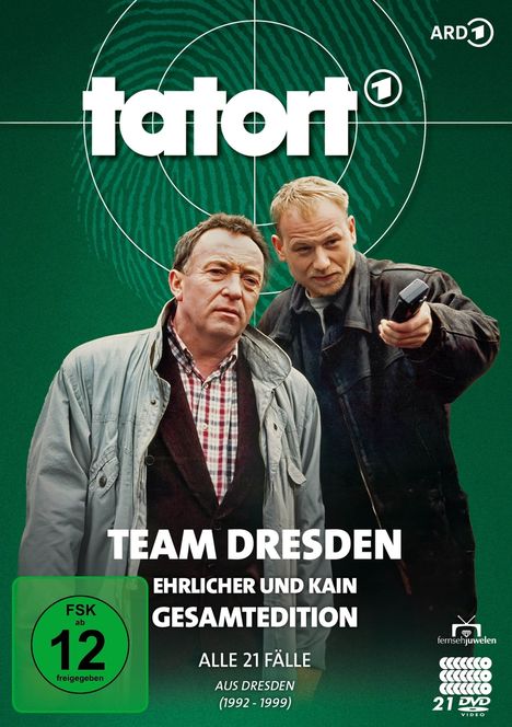 Tatort Team Dresden - Ehrlicher &amp; Kain (Gesamtedition), 21 DVDs
