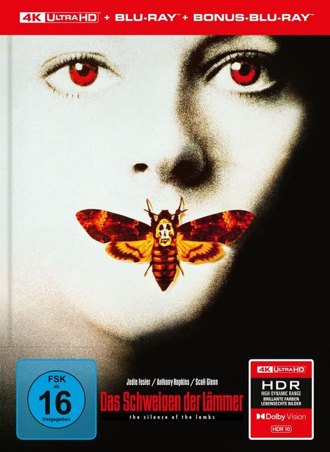 Das Schweigen der Lämmer (Ultra HD Blu-ray & Blu-ray im Mediabook), 1 Ultra HD Blu-ray und 2 Blu-ray Discs