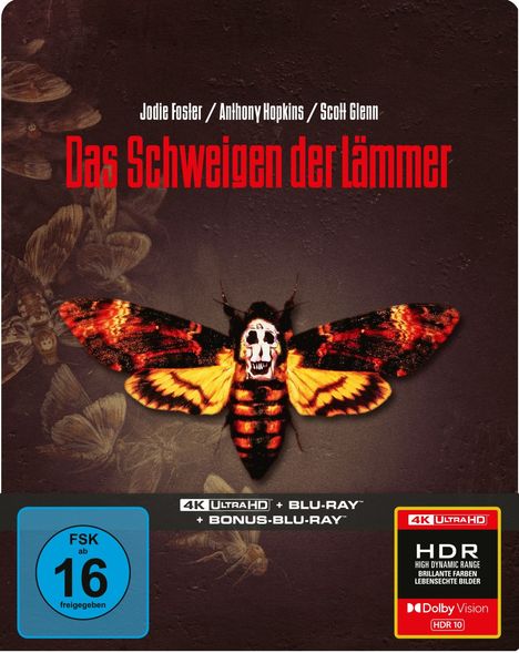 Das Schweigen der Lämmer (Ultra HD Blu-ray & Blu-ray im Steelbook), 1 Ultra HD Blu-ray und 2 Blu-ray Discs