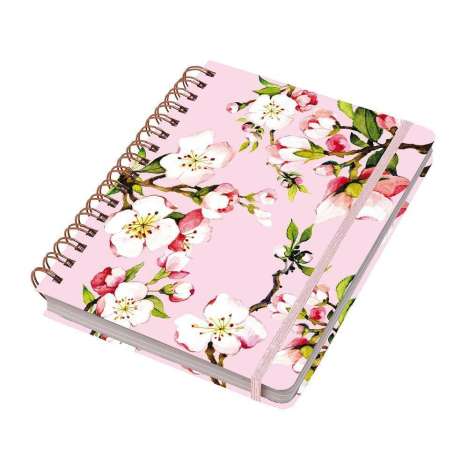Ringbuch Hardcover Kirschblüte rosa, Diverse