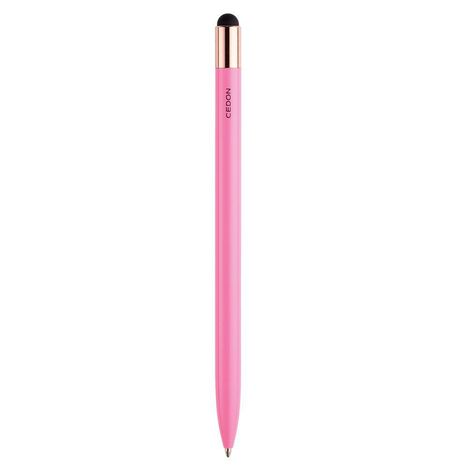 Text "CEDON" steht auf einem pinkfarbenen Stift mit Touchpen-Spitze und goldener Applikation oben.