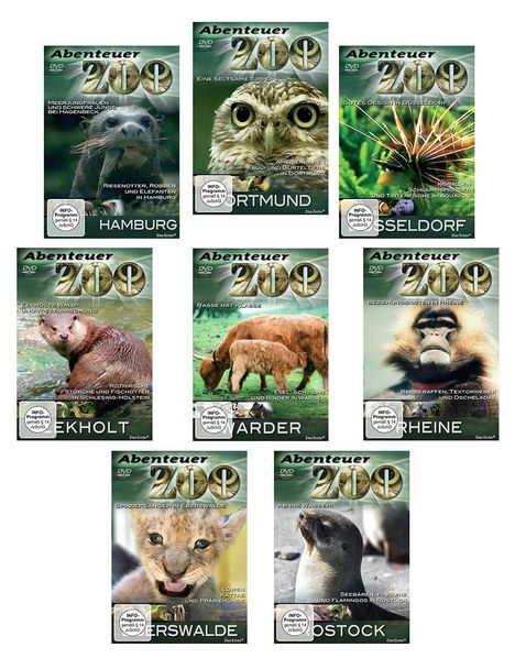 Abenteuer Zoo - Deutschland (8er Package), 8 DVDs
