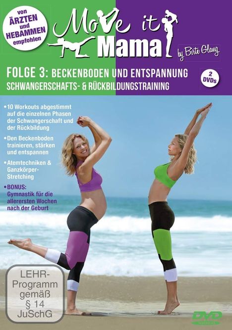 Move it Mama - Schwangerschafts- &amp; Rückbildungstraining Folge 3: Beckenboden und Entspannung, 2 DVDs
