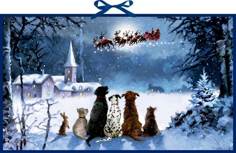 Wandkalender - Wunderbare Hunde-Weihnacht, Kalender