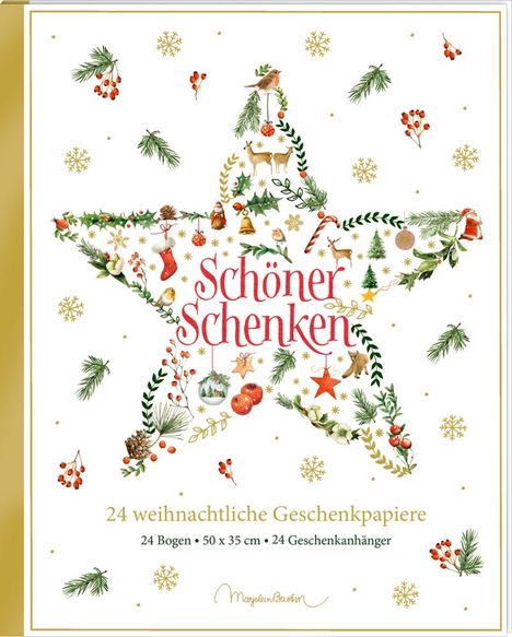 Geschenkpapier-Buch - Schöner schenken. 24 weihnachtliche Geschenkpapiere, Buch