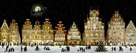 Wandkalender Weihnachtliches Stadtpanorama, Kalender