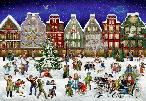Puzzle-Adventskalender - Winterabend in der Stadt, Kalender