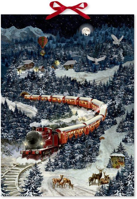 Wandkalender - Weihnachtsexpress in Winterlandschaft, Kalender