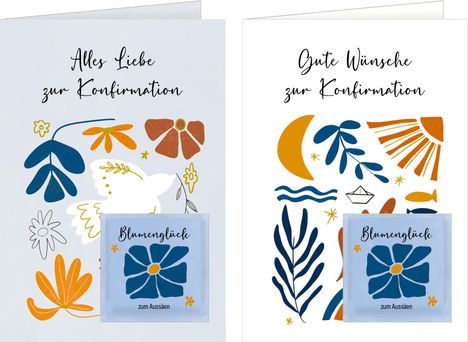 Grußkarten-Set - Gute Wünsche zur Konfirmation / Alles Liebe zur Konfirmation, Diverse