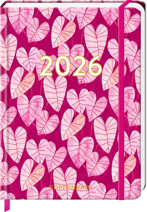 Mein Jahr 2026 - Blätter (All about pink), Kalender