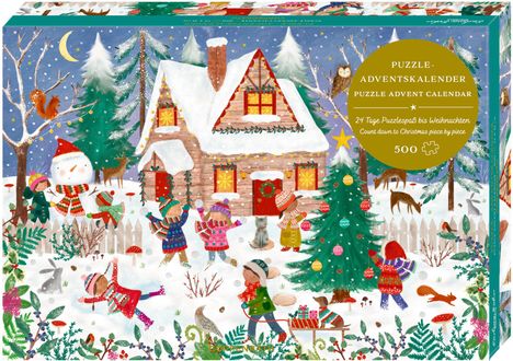 Puzzle-Adventskalender - Fröhliche Winterzeit, Kalender