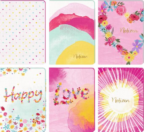 Notizhefte DIN A5 - Love & Happiness, Diverse