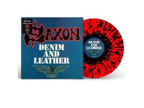 Saxon: Denim And Leather (40th Anniversary) (Limited Edition) (Red W/ Black Splatter Vinyl), LP