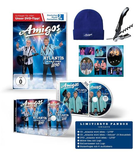 Die Amigos: Atlantis wird leben  (Live) (Limited Edition Fanbox), 1 CD und 1 DVD