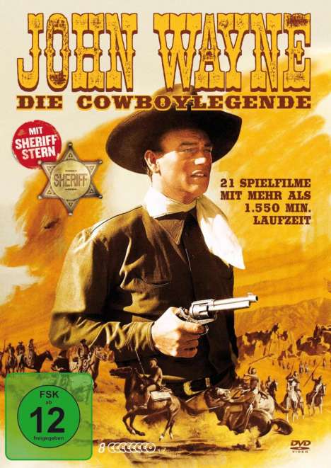 John Wayne - Die Cowboylegende (21 Filme auf 8 DVDs), 8 DVDs