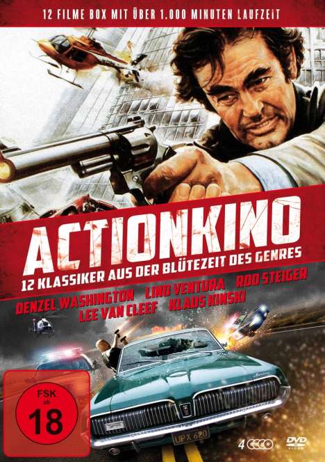 Actionkino - 12 Klassiker aus der Blütezeit des Genres (12 Filme auf 4 DVDs), 4 DVDs