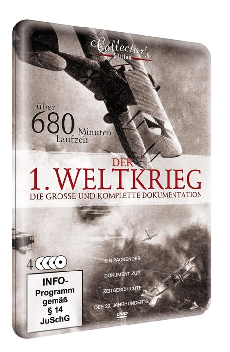 Der 1.Weltkrieg - Die komplette Geschichte (Metallbox), 4 DVDs