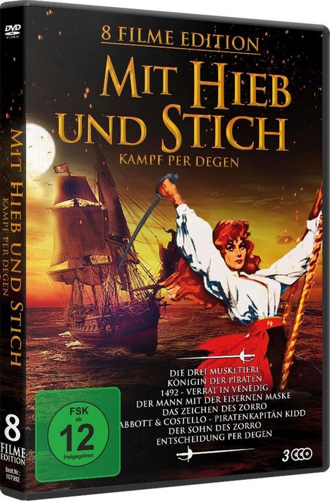 Mit Hieb und Stich-Kampf per Degen (8 Filme), DVD